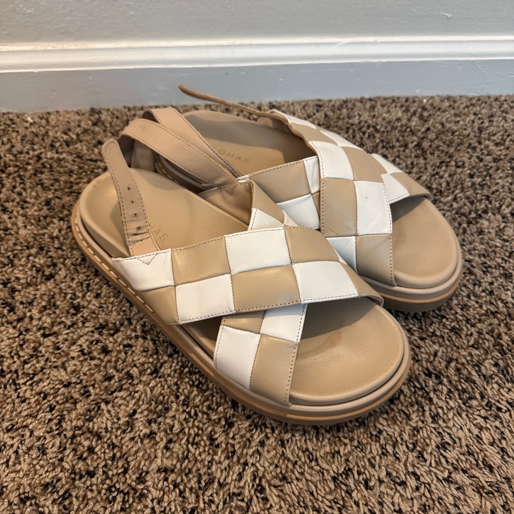 Alohas Checkered Leather Sandals